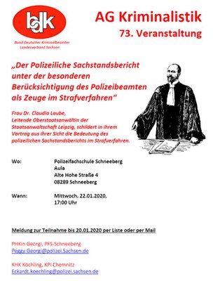 73. AG Kriminalistik 73. AG Kriminalistik