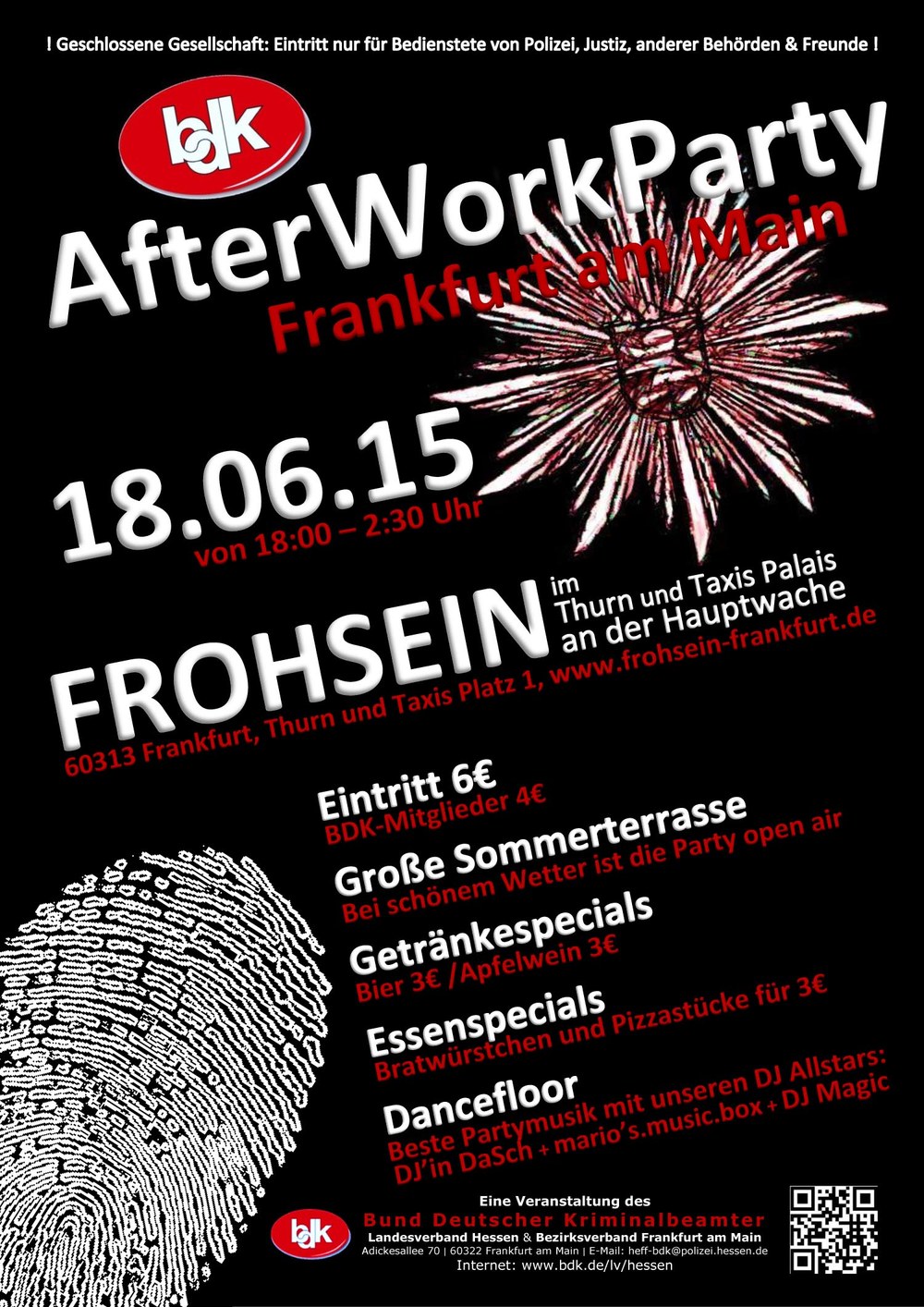 AfterWorkParty am 18.06.15 in Frankfurt am Main