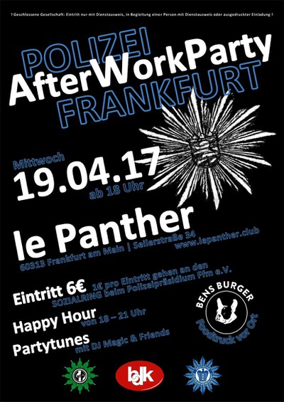AfterWorkParty am 19. April 2017 in Frankfurt am Main