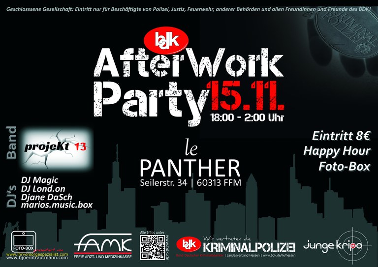 BDK AfterWorkParty am 15.11.17 in Frankfurt am Main