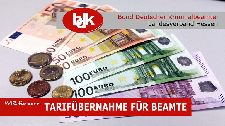 BDK Hessen fordert TARIFÜBERNAHME FÜR BEAMTE! BDK Hessen fordert TARIFÜBERNAHME FÜR BEAMTE!