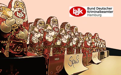 Schokoweihnachtsmänner des BDK am Heiligen Abend