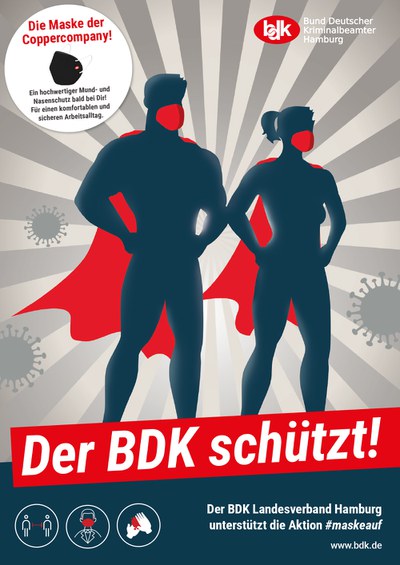 Der BDK schützt! 2.000 hochwertige BDK Mund- und Nasenmasken für die Kriminalpolizei