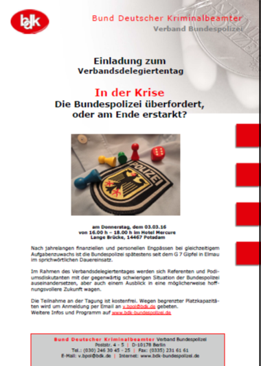  Einladung zur Fachveranstaltung des BDK BPOL