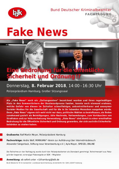 Fachtagung, 08.02.2018: "Fake News - eine Bedrohung für die öffentliche Sicherheit und Ordnung!?"