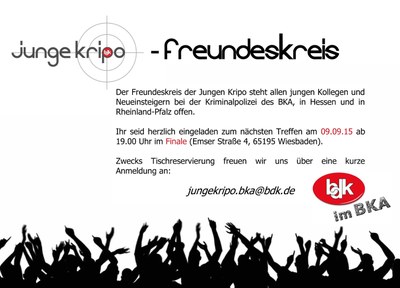 Junge Kripo trifft sich am 9.9.15 in Wiesbaden Junge Kripo trifft sich am 9.9.15 in Wiesbaden