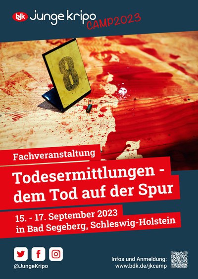 8. Junge Kripo Camp vom 15.-17.09.2023 zum Thema „Todesermittlungen – dem Tod auf der Spur“ in Bad Segeberg