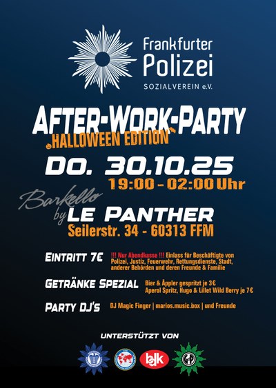 Polizei After-Work-Party am 30.10.25 Polizei After-Work-Party am 30.10.25