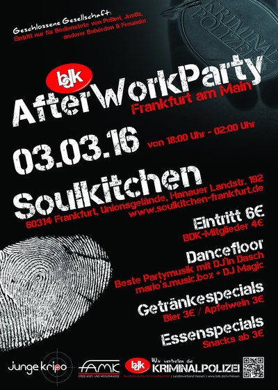 Save the Date: BDK AfterWorkParty am 03.03.16 in Frankfurt am Main