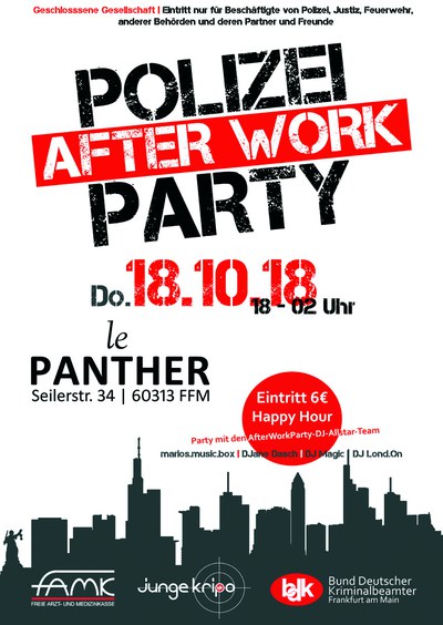 POLIZEI-AFTER-WORK-PARTY am 18.10.18 in FRANKFURT AM MAIN