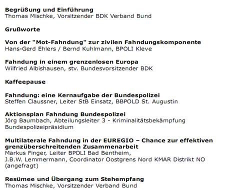 Tatort Deutschland -Fahndungsräume / Fachtagung in Kleve