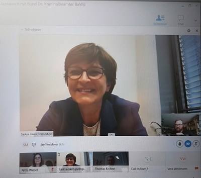 Videoschaltkonferenz mit MdB Saskia Esken (SPD)