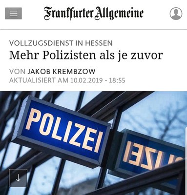 VOLLZUGSDIENST IN HESSEN - Mehr Polizisten als je zuvor VOLLZUGSDIENST IN HESSEN - Mehr Polizisten als je zuvor