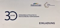 Wir gratulieren zu 30 Jahre Bürgerbeauftragter Mecklenburg-Vorpommern